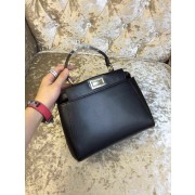 2015 Fendi mini peekaboo bag calfskin leather 30320 black HV00657Ty85