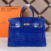 2015 Hermes H35 winter best-selling model crocodile gold chain blue HV02824oJ62