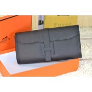 2015 hermes jige elan long clutch bag epsom leather black 509058 HV05607JD28