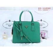 2015 Prada pearl leather tote bag 0922 green HV00503DI37