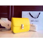 AAAAA Imitation Celine Classic Box Flap Bag Calfskin Leather 2263 Yellow HV08790oT91