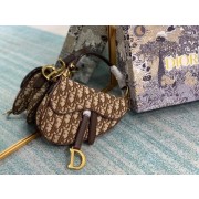 AAAAA Imitation SMALL SADDLE BAG Dior Oblique Embroidered M1296ZW Brown HV05006Sy67