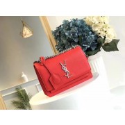 AAAAA Imitation Yves Saint Laurent Original Leatehr Shoulder Bag 8005 red HV02585oT91