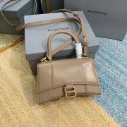 Balenciaga Hourglass XS Top Handle Bag shiny box calfskin 28331 apricot HV08274Zr53