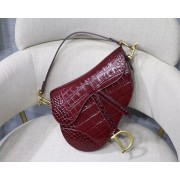 Best 1:1 Dior SADDLE SOFT CALFSKIN BAG C9045 Burgundy HV04644eT55