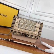 Best Fendi Calfskin Leather Flap Shoulder Bag FF019 Apricot HV06650Ml87