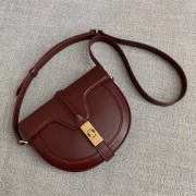 Best Quality CELINE SMALL BESACE 16 BAG IN SATINATED CALFSKIN CROSS BODY 188013 BURGUNDY HV11063xb51