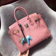 Best Quality Hermes Real ostrich leather birkin bag BK35 pink HV04858xb51