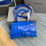 Best Replica Balenciaga Hourglass XS Top Handle Bag shiny box calfskin 28331 blue HV07390bj75