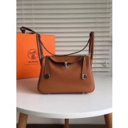 Best Replica Hermes Lindy togo Original Leather Shoulder Bag 5086 brown HV01595bj75