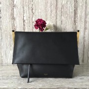 Celine calf leather Shoulder Bag 90054 black HV11452qB82