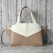 Celine calf leather Tote Bag 43341 White&apricot HV03599vK93