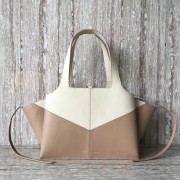 Celine calf leather Tote Bag 43342 White&apricot HV09615nV16