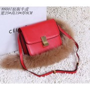 Celine Classic Box Small Flap Bag Calfskin 88007 Red HV04771rh54