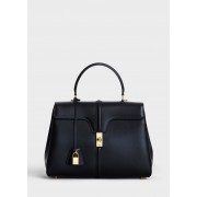 CELINE MEDIUM 16 BAG IN SATINATED CALFSKIN A187373 black HV02034Ag46