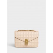 CELINE MEDIUM C BAG IN BICOLOUR QUILTED CALFSKIN CL87253 cream HV00231Is53