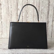 CELINE MEDIUM CLASP HANDBAG IN BOX CALFSKIN WITH PATINA 180923 BLACK HV06100DO87