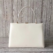 CELINE MEDIUM CLASP HANDBAG IN BOX CALFSKIN WITH PATINA 180923 white HV03925pB23