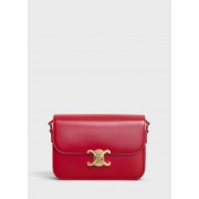 CELINE MEDIUM TRIOMPHE BAG IN SHINY CALFSKIN CL87363 RED HV00768Hn31