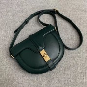 CELINE SMALL BESACE 16 BAG IN SATINATED CALFSKIN CROSS BODY 188013 GREEN HV01950nV16