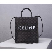 Celine TEEN TRIOMPHE BAG IN TRIOMPHE CANVAS AND CALFSKIN CL91542 BLACK HV01171bT70