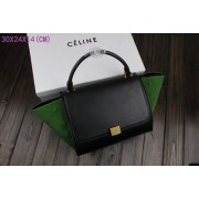 Celine Trapeze Bag Original Leather 3342-1 black&green HV00944ki86