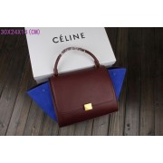 Celine Trapeze Bag Original Leather 3342 burgundy&royal blue HV01628LG44