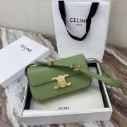 Celine TRIOMPHE SHOULDER BAG IN NATURAL CALFSKIN 194143 green HV08295OG45