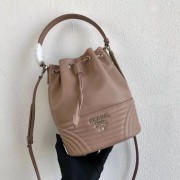 Cheap Copy Prada Original Calfskin Leather Bucket Bag 1BH038 Nude HV08324Eq45