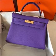 Cheap Hermes original Togo leather kelly bag KL320 purple HV02523sJ42