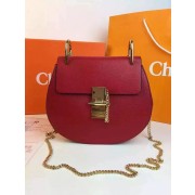 Chloe Drew Shoulder Bags Calfskin Leather 2709 Burgundy HV02407uU16