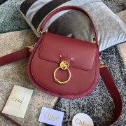 CHLOE Tess leather and suede cross-body bag 3S152 Burgundy HV09700NP24