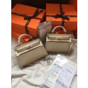 Copy Hermes Kelly 19cm Shoulder Bags Epsom Leather KL19 grey HV10156Zn71