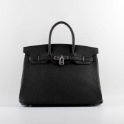 Designer Replica 2015 Hermes Birkin 35CM H-35 silver hardware black HV00901CF36