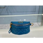 DETACHABLE DIOR CARO HALF-MOON COIN PURSE S5033U BLUE HV00907JD28