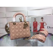 Dior CANNAGE Original Calfskin Leather Tote Bag 3892 pink HV06880TP23