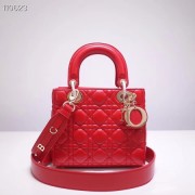 Dior lucky badges Original sheepskin Tote Bag A88035 red HV01296XW58