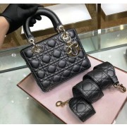 Dior MINI LADY DIOR CALFSKIN BAG M0574 black HV06993Is79