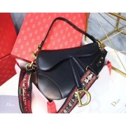 Dior MINI SADDLE BAG IN BLACK CALFSKIN M0447 HV07613oK58