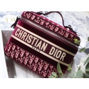 DIOR Oblique Jacquard cosmetic bag S5488 Burgundy HV01674ki86