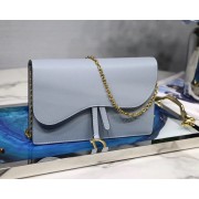 Dior SADDLE DIOR OBLIQUE Chain Clutch bag S5614 light blue HV02199Lp50