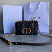 Dior SMALL DIOR CARO BAG Black Soft Cannage Calfskin M9241 HV07376bT70