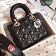 Fake Dior lucky badges Original sheepskin Tote Bag A88035 black HV09269tu77