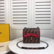 Fake Fendi KAN I F Brown leather bag 8HF823 brown HV01709kw88