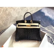 Fake Hermes Birkin Bag Original Leather crocodile HBK35 black HV00670QF99