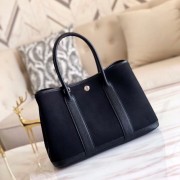 Fake Hermes Garden Party 36cm Tote Bags Original Leather A3698 Black HV10765pE71