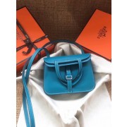 Fake Hermes Original Halzan mini bag H069523 bleu zanzibar HV00554tu77