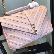 Fake YSL Classic Calfskin Leather Flap Bag 2801 pink HV05724kw88