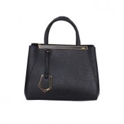 Fendi 2Jours Saffiiano Leather Tote Bag 8BM2601 Black HV06293uZ84