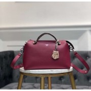 FENDI BY THE WAY REGULAR Small multicoloured leather Boston bag 8BL1245 red&grey HV10651rJ28